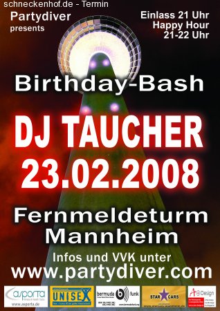 DJ Taucher B-Day Bash Werbeplakat