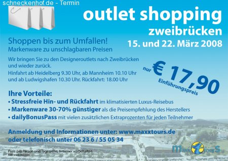 Outlet Shopping Zweibrücken Werbeplakat