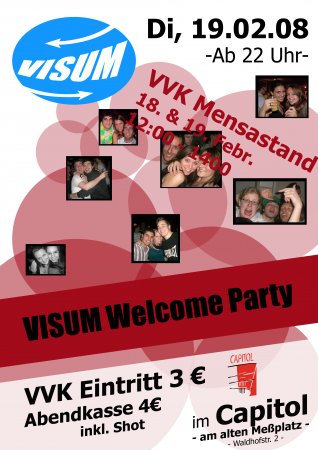 VISUM Welcome Party Werbeplakat