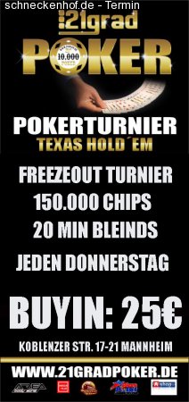 Poker Freezout Turnier Werbeplakat