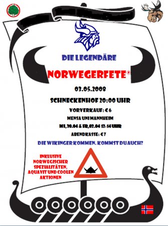 Norweger Fete Werbeplakat