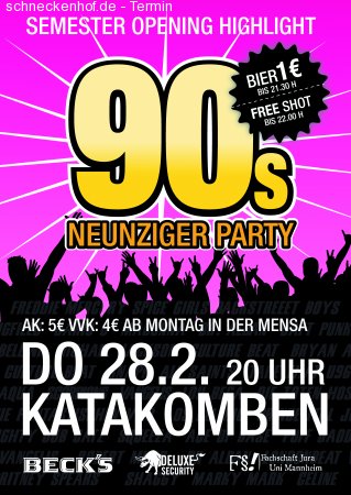 90s - Neunziger Party Werbeplakat