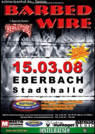 Rocknacht mit BARBED WIRE Werbeplakat