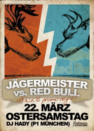 Jägermeister vs. Red Bull Werbeplakat