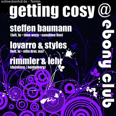 Getting Cosy@ new! Ebony Club Werbeplakat