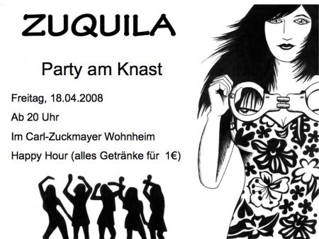 Zuquila - Party am Knast Werbeplakat