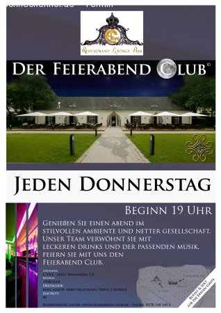 Der Feierabend Club Werbeplakat