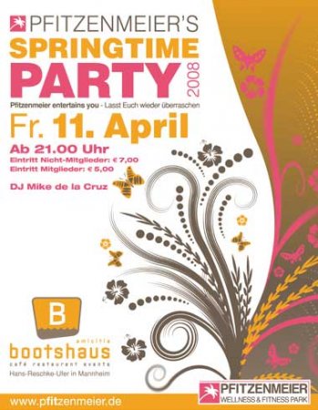 Pfitzenmeier-Springtime-Party Werbeplakat