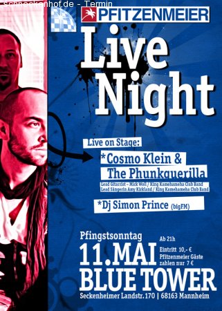 Pfitzenmeier LIVE NIGHT Werbeplakat