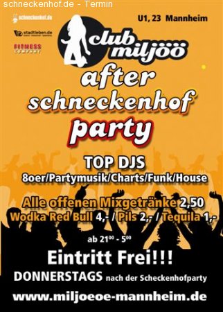 After Schneckenhof Party Werbeplakat