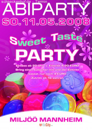 Sweet Taste - Abitparty! Werbeplakat