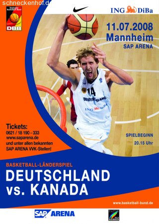 Basketball-Länderspiel D - KAN Werbeplakat