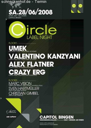 Circlemusic Labelnight Werbeplakat