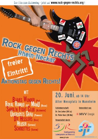 Rock gegen Rechts Rhein-Neckar Werbeplakat