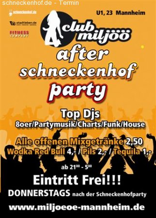 After Schnecknhof Party Werbeplakat