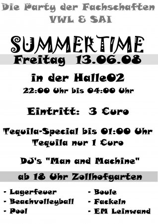 Summertime Party Werbeplakat