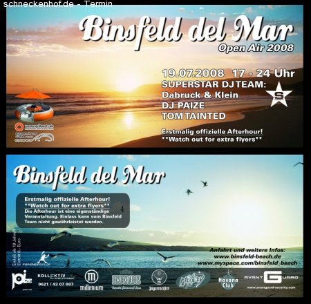 Binsfeld del Mar //OPEN AIR// Werbeplakat