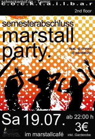 Marstallparty Semesterabschluß Werbeplakat