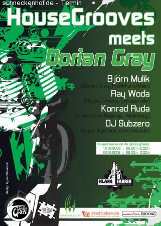 HouseGrooves meets Dorian Gray Werbeplakat