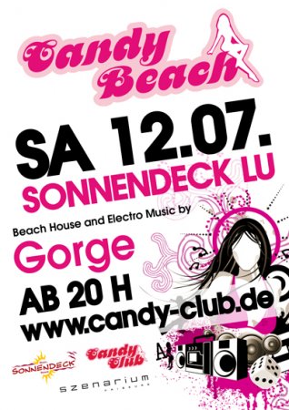 Candy Beach @ Sonnendeck, LU Werbeplakat