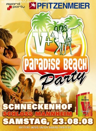 Pfitzenmeier &V+Paradise beach Werbeplakat