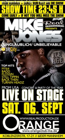 mike jones live on stage Werbeplakat