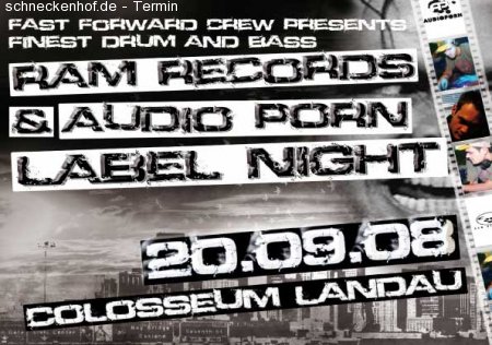 Ram Records & Audio Porn DnB Werbeplakat
