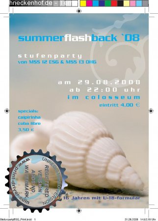 Summer Flash Back  08! Werbeplakat