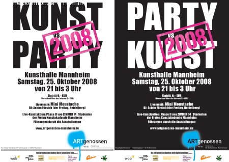 Kunst vs. Party Werbeplakat