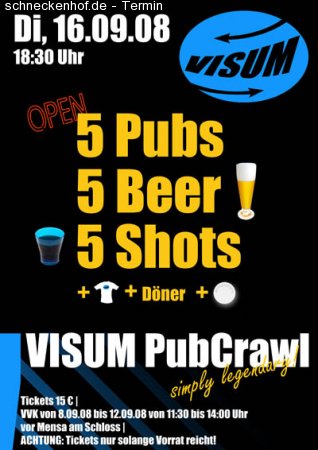 VISUM Pub Crawl Afterparty Werbeplakat