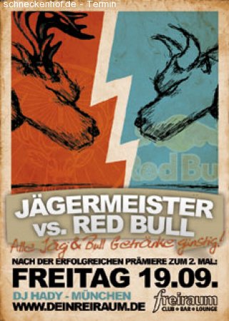 Jägermeister vs. Red Bull Werbeplakat