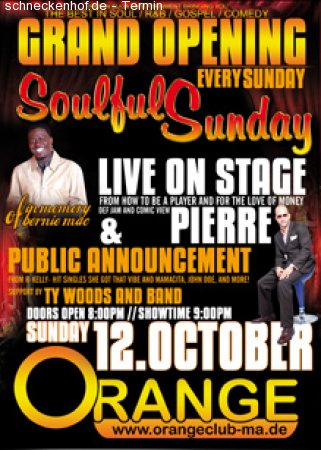 Soulful Sunday - Grand Opening Werbeplakat