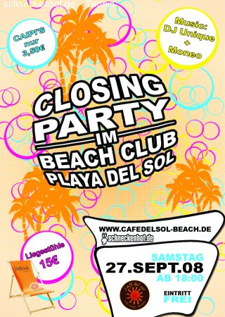Closing Party Werbeplakat