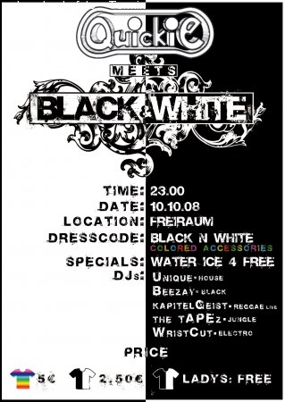 Quickie Black&White Werbeplakat
