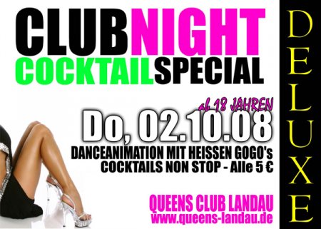 Clubnight- Cocktail Special Werbeplakat