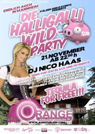 Halli Galli Wildsau Party Werbeplakat