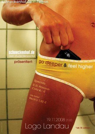 Go deeper, Feel higher Werbeplakat