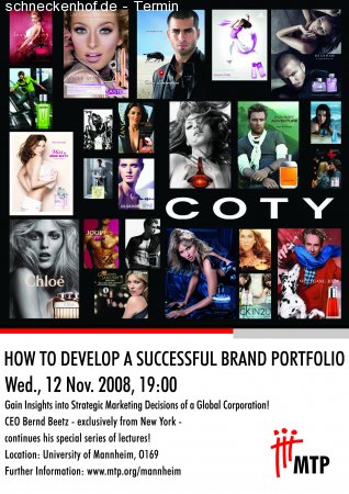 Vortrag COTY Inc. Werbeplakat