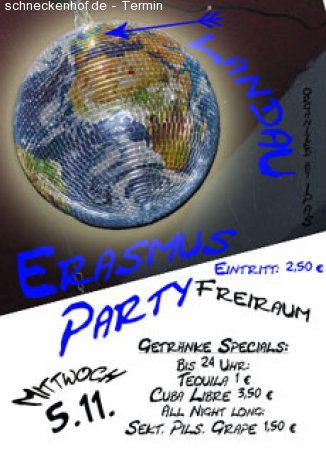 IPAS präs.: Die ERASMUS-Party Werbeplakat