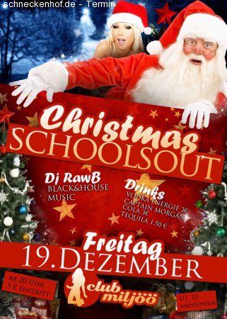 Christmas Schoolout Werbeplakat