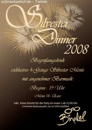 Silvester Dinner 2008 Werbeplakat