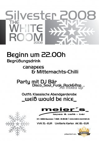 White Room Silvesterparty 2008 Werbeplakat