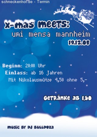 X-Mas meets Uni Mensa Werbeplakat