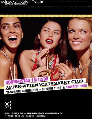 After Weihnachtsmarkt Club Werbeplakat