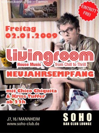 Living Room's Neujahrsempfang Werbeplakat