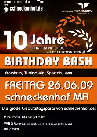 10 Jahre schneckenhof.de Werbeplakat