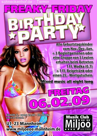 B-Day Freak Friday Werbeplakat