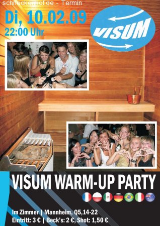 VISUM Warm up Party Werbeplakat