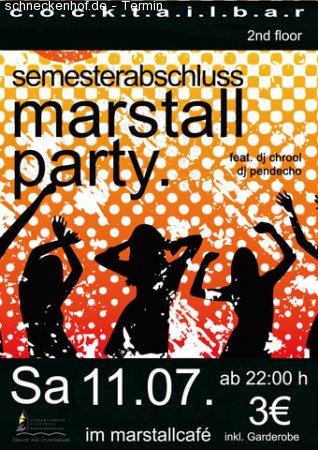 Semesterabschluß Marstallparty Werbeplakat