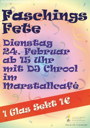 Faschingsparty nach dem Umzug Werbeplakat